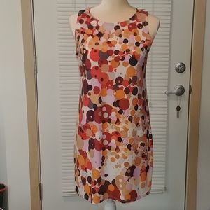 Orange Brown Dotted Sleeveless Dress